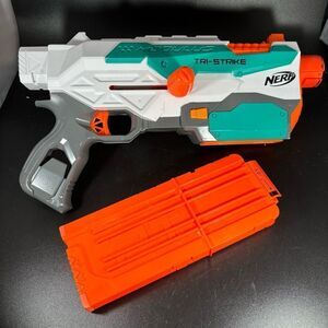 NERF Modulus Tri Strike Blaster w/‎ Magazine 2015 Tested